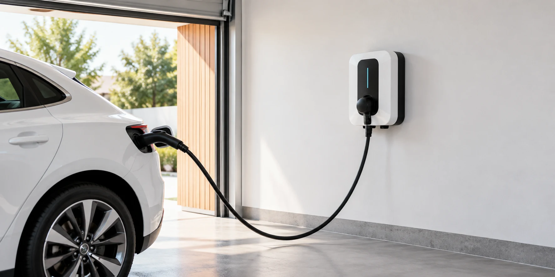 Punto de recarga para vehículo eléctrico en una vivienda